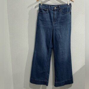 J.Crew High Rise Contemporary Wide Leg Stretch Mod Dark Jean Trouser